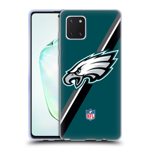 NFL Philadelphia Eagles Logo Stripes Soft Gel Case for Samsung Galaxy Note10 Lite