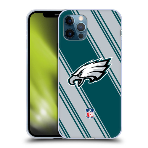 NFL Philadelphia Eagles Artwork Stripes Soft Gel Case for Apple iPhone 12 / iPhone 12 Pro