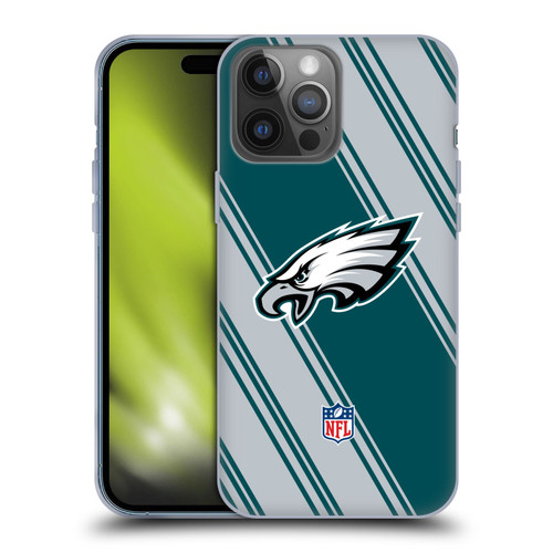 NFL Philadelphia Eagles Artwork Stripes Soft Gel Case for Apple iPhone 14 Pro Max