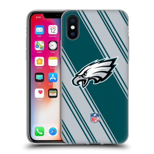 NFL Philadelphia Eagles Artwork Stripes Soft Gel Case for Apple iPhone X / iPhone XS
