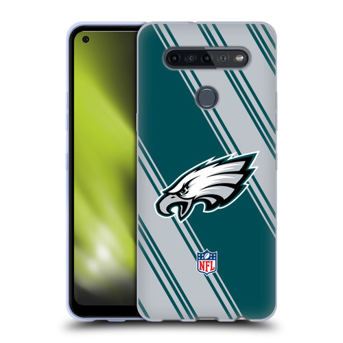 NFL Philadelphia Eagles Artwork Stripes Soft Gel Case for LG K51S