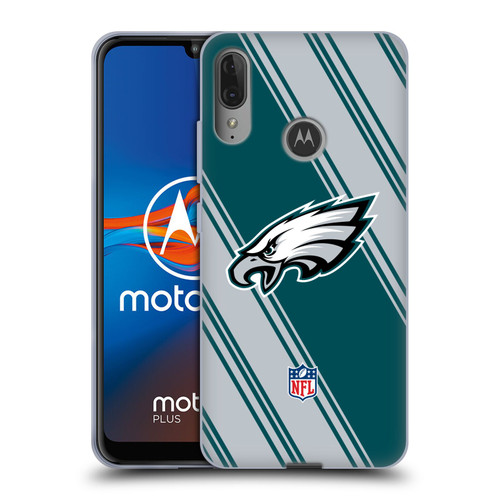 NFL Philadelphia Eagles Artwork Stripes Soft Gel Case for Motorola Moto E6 Plus