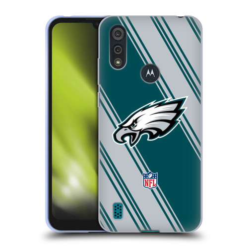 NFL Philadelphia Eagles Artwork Stripes Soft Gel Case for Motorola Moto E6s (2020)