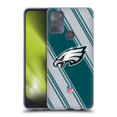 NFL Philadelphia Eagles Artwork Stripes Soft Gel Case for Motorola Moto G50