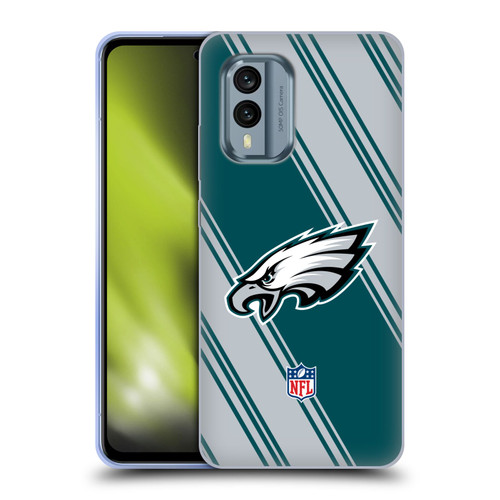 NFL Philadelphia Eagles Artwork Stripes Soft Gel Case for Nokia X30