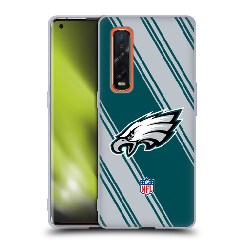 NFL Philadelphia Eagles Artwork Stripes Soft Gel Case for OPPO Find X2 Pro 5G