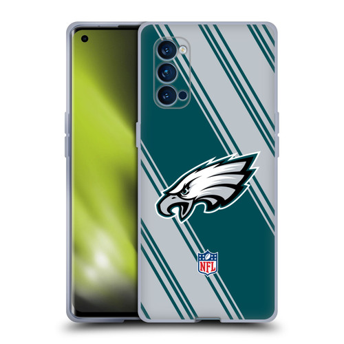 NFL Philadelphia Eagles Artwork Stripes Soft Gel Case for OPPO Reno 4 Pro 5G