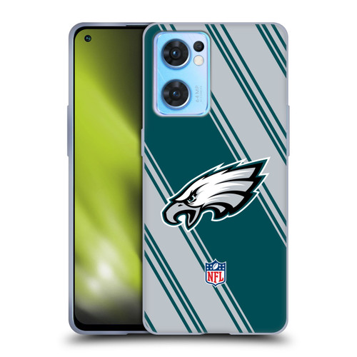 NFL Philadelphia Eagles Artwork Stripes Soft Gel Case for OPPO Reno7 5G / Find X5 Lite