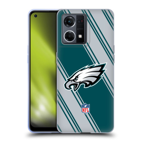 NFL Philadelphia Eagles Artwork Stripes Soft Gel Case for OPPO Reno8 4G