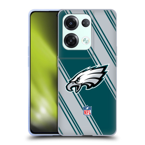 NFL Philadelphia Eagles Artwork Stripes Soft Gel Case for OPPO Reno8 Pro