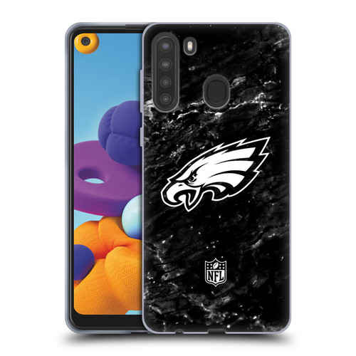 NFL Philadelphia Eagles Artwork Marble Soft Gel Case for Samsung Galaxy A21 (2020)