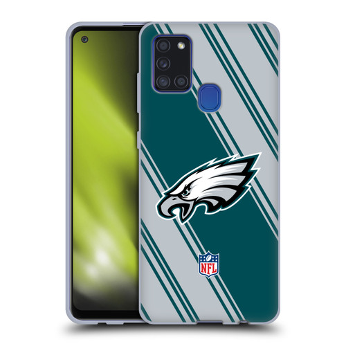 NFL Philadelphia Eagles Artwork Stripes Soft Gel Case for Samsung Galaxy A21s (2020)