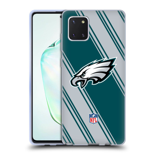 NFL Philadelphia Eagles Artwork Stripes Soft Gel Case for Samsung Galaxy Note10 Lite