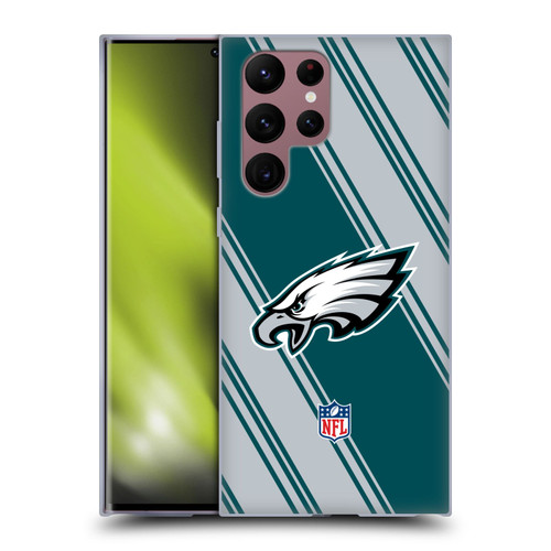 NFL Philadelphia Eagles Artwork Stripes Soft Gel Case for Samsung Galaxy S22 Ultra 5G