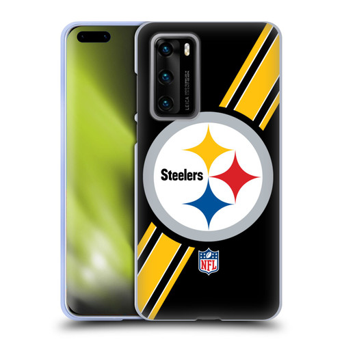 NFL Pittsburgh Steelers Logo Stripes Soft Gel Case for Huawei P40 5G