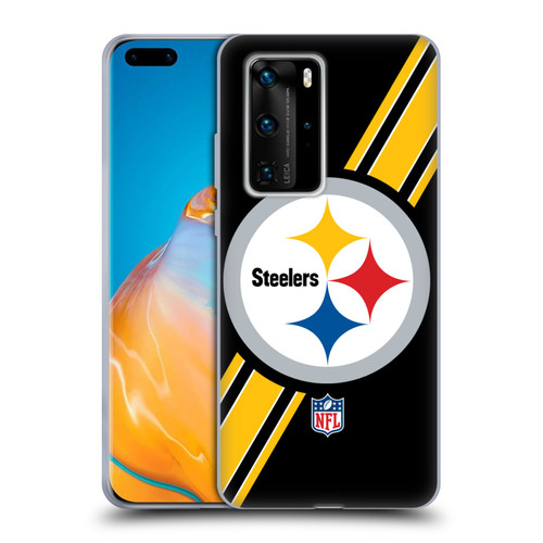 NFL Pittsburgh Steelers Logo Stripes Soft Gel Case for Huawei P40 Pro / P40 Pro Plus 5G