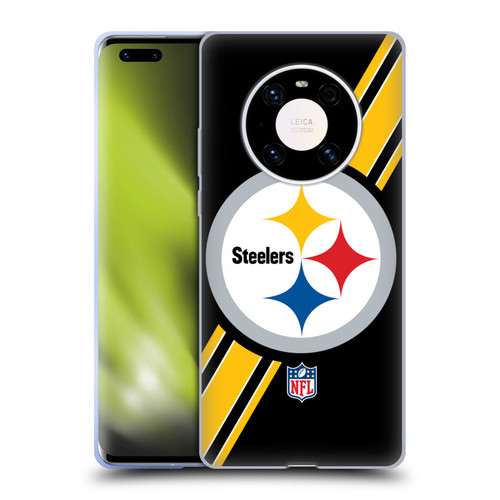NFL Pittsburgh Steelers Logo Stripes Soft Gel Case for Huawei Mate 40 Pro 5G
