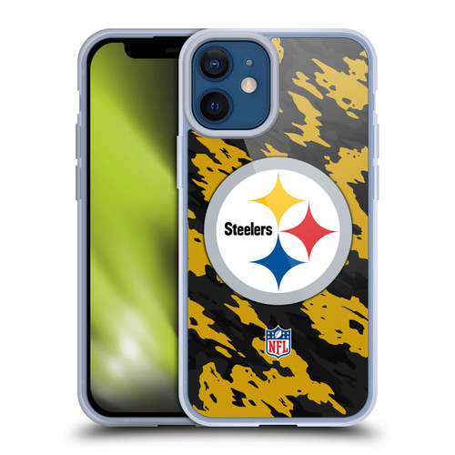 NFL Pittsburgh Steelers Logo Camou Soft Gel Case for Apple iPhone 12 Mini