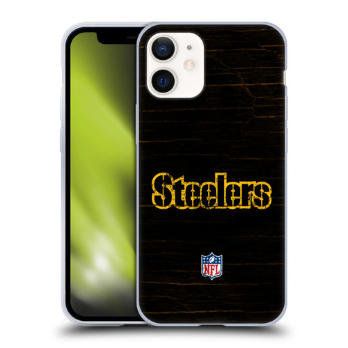 NFL Pittsburgh Steelers Logo Distressed Look Soft Gel Case for Apple iPhone 12 Mini