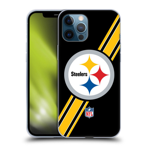 NFL Pittsburgh Steelers Logo Stripes Soft Gel Case for Apple iPhone 12 Pro Max