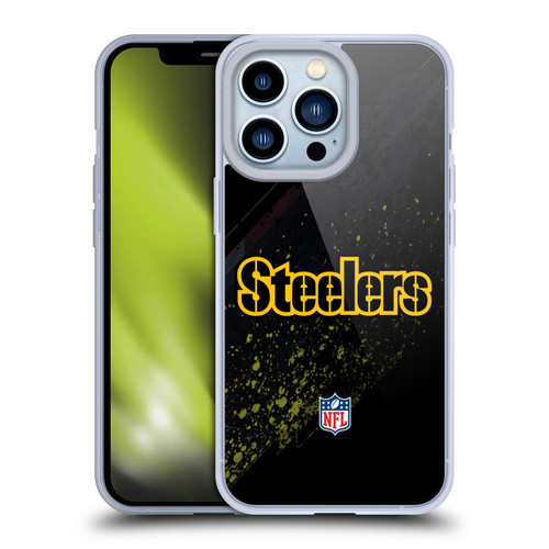 NFL Pittsburgh Steelers Logo Blur Soft Gel Case for Apple iPhone 13 Pro