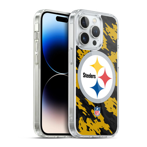 NFL Pittsburgh Steelers Logo Camou Soft Gel Case for Apple iPhone 13 Pro