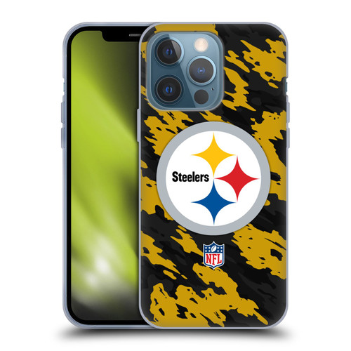 NFL Pittsburgh Steelers Logo Camou Soft Gel Case for Apple iPhone 13 Pro