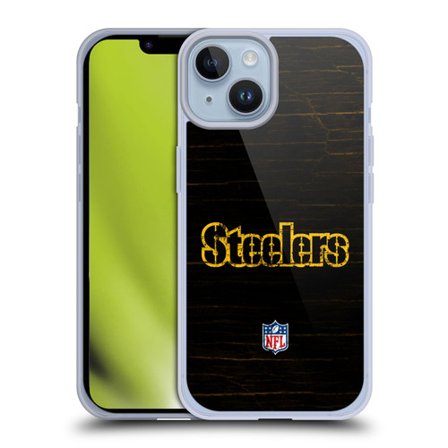 NFL Pittsburgh Steelers Logo Distressed Look Soft Gel Case for Apple iPhone 14