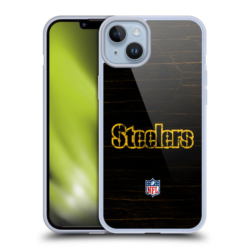 NFL Pittsburgh Steelers Logo Distressed Look Soft Gel Case for Apple iPhone 14 Plus