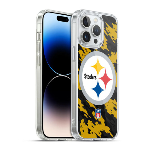 NFL Pittsburgh Steelers Logo Camou Soft Gel Case for Apple iPhone 14 Pro Max