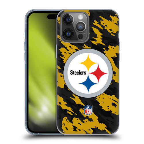NFL Pittsburgh Steelers Logo Camou Soft Gel Case for Apple iPhone 14 Pro Max