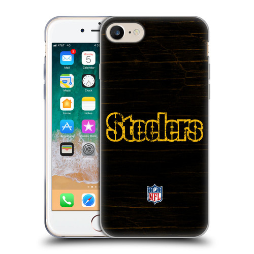 NFL Pittsburgh Steelers Logo Distressed Look Soft Gel Case for Apple iPhone 7 / 8 / SE 2020 & 2022