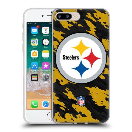 NFL Pittsburgh Steelers Logo Camou Soft Gel Case for Apple iPhone 7 Plus / iPhone 8 Plus