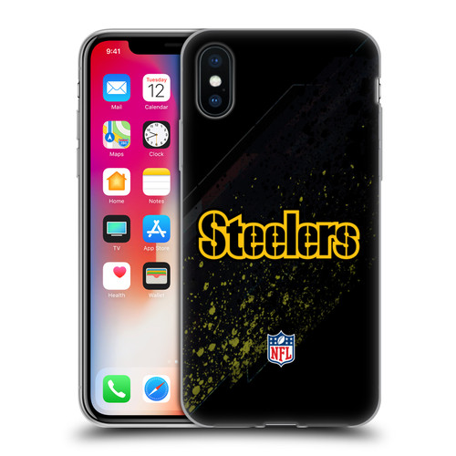 NFL Pittsburgh Steelers Logo Blur Soft Gel Case for Apple iPhone X / iPhone XS