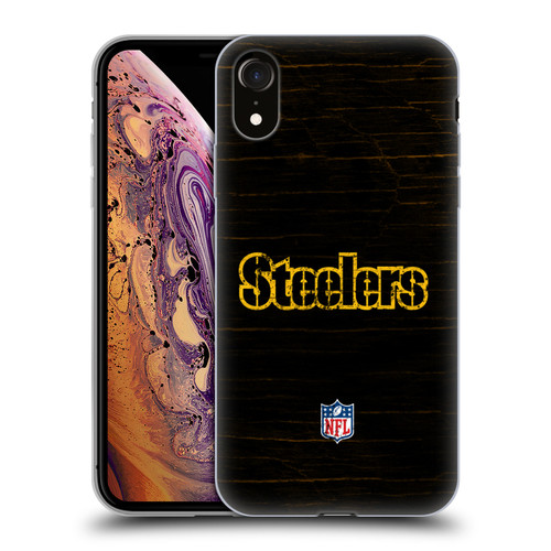 NFL Pittsburgh Steelers Logo Distressed Look Soft Gel Case for Apple iPhone XR
