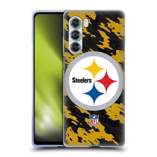NFL Pittsburgh Steelers Logo Camou Soft Gel Case for Motorola Edge S30 / Moto G200 5G