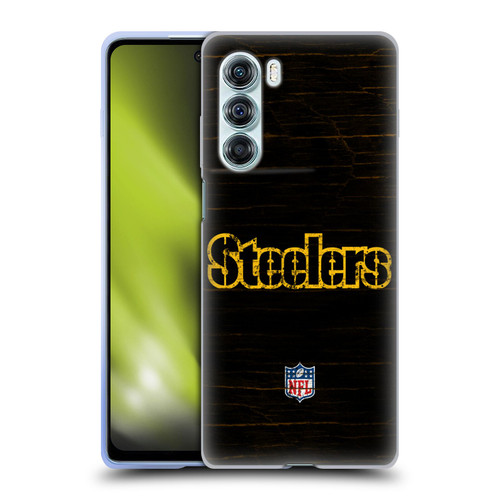 NFL Pittsburgh Steelers Logo Distressed Look Soft Gel Case for Motorola Edge S30 / Moto G200 5G
