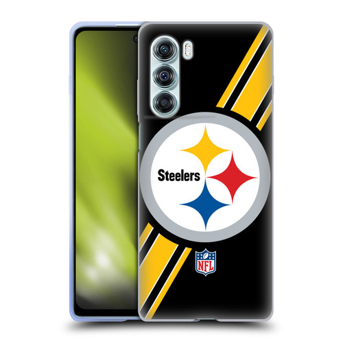 NFL Pittsburgh Steelers Logo Stripes Soft Gel Case for Motorola Edge S30 / Moto G200 5G