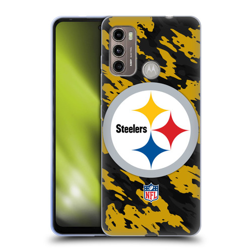 NFL Pittsburgh Steelers Logo Camou Soft Gel Case for Motorola Moto G60 / Moto G40 Fusion