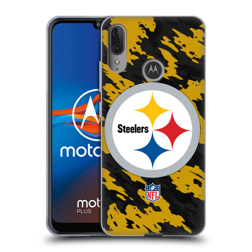NFL Pittsburgh Steelers Logo Camou Soft Gel Case for Motorola Moto E6 Plus