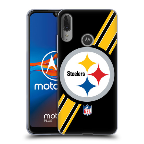 NFL Pittsburgh Steelers Logo Stripes Soft Gel Case for Motorola Moto E6 Plus