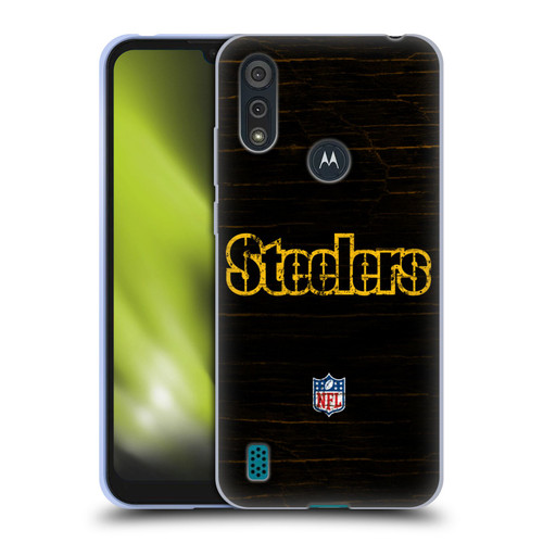 NFL Pittsburgh Steelers Logo Distressed Look Soft Gel Case for Motorola Moto E6s (2020)