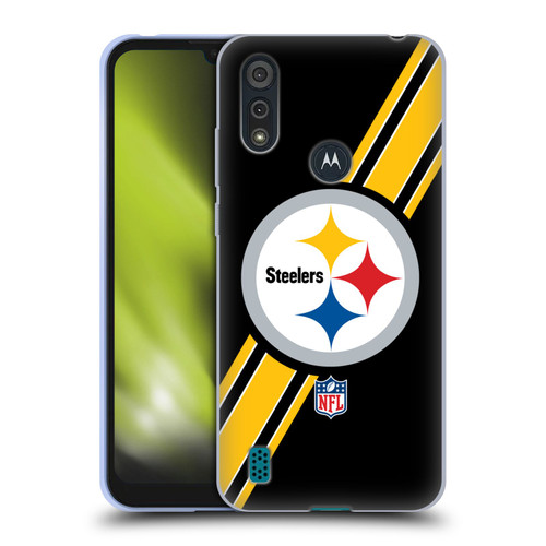 NFL Pittsburgh Steelers Logo Stripes Soft Gel Case for Motorola Moto E6s (2020)