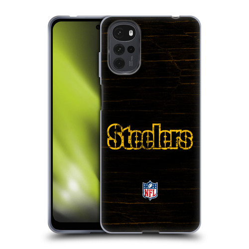 NFL Pittsburgh Steelers Logo Distressed Look Soft Gel Case for Motorola Moto G22