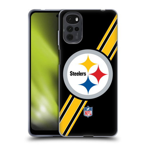 NFL Pittsburgh Steelers Logo Stripes Soft Gel Case for Motorola Moto G22