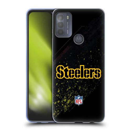 NFL Pittsburgh Steelers Logo Blur Soft Gel Case for Motorola Moto G50