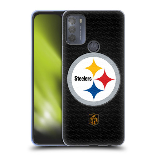 NFL Pittsburgh Steelers Logo Football Soft Gel Case for Motorola Moto G50