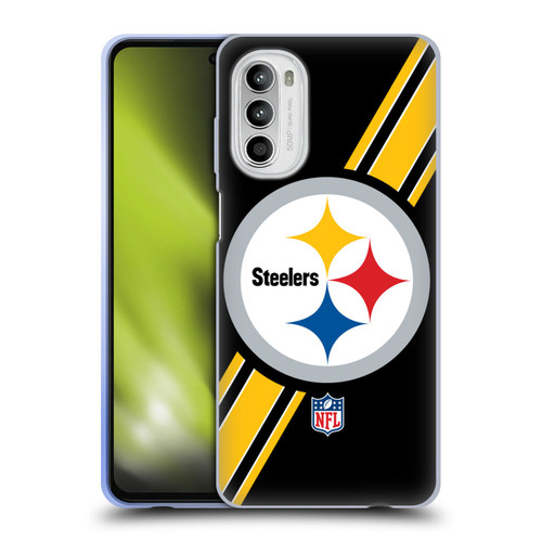 NFL Pittsburgh Steelers Logo Stripes Soft Gel Case for Motorola Moto G52