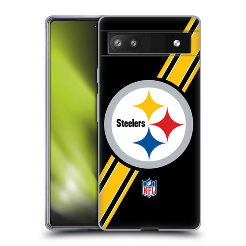 NFL Pittsburgh Steelers Logo Stripes Soft Gel Case for Google Pixel 6a