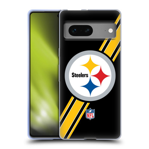 NFL Pittsburgh Steelers Logo Stripes Soft Gel Case for Google Pixel 7